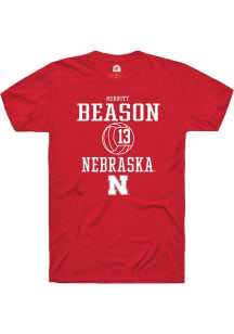 Merritt Beason  Nebraska Cornhuskers Red Rally NIL Sport Icon Short Sleeve T Shirt