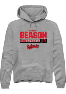 Merritt Beason  Rally Nebraska Cornhuskers Mens Graphite NIL Stacked Box Long Sleeve Hoodie