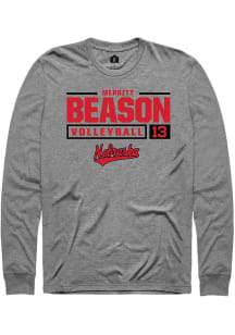 Merritt Beason  Nebraska Cornhuskers Graphite Rally NIL Stacked Box Long Sleeve T Shirt