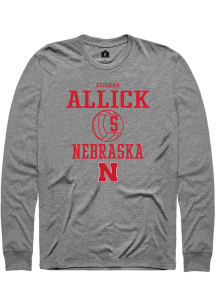 Rebekah Allick Rally Mens Graphite Nebraska Cornhuskers NIL Sport Icon Tee