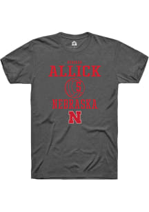 Rebekah Allick Dark Grey Nebraska Cornhuskers NIL Sport Icon Short Sleeve T Shirt