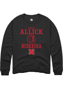 Rebekah Allick Rally Mens Black Nebraska Cornhuskers NIL Sport Icon Crew Sweatshirt