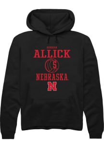 Rebekah Allick Rally Mens Black Nebraska Cornhuskers NIL Sport Icon Hooded Sweatshirt