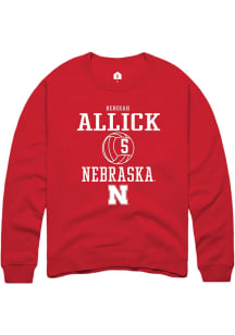 Rebekah Allick Rally Mens Red Nebraska Cornhuskers NIL Sport Icon Crew Sweatshirt