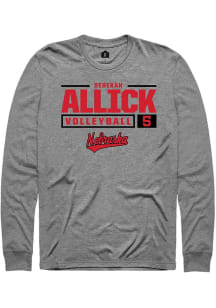 Rebekah Allick Rally Mens Graphite Nebraska Cornhuskers NIL Stacked Box Tee