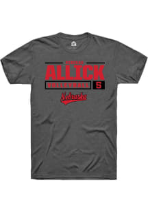 Rebekah Allick Dark Grey Nebraska Cornhuskers NIL Stacked Box Short Sleeve T Shirt