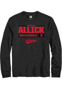 Rebekah Allick Rally Mens Black Nebraska Cornhuskers NIL Stacked Box Tee