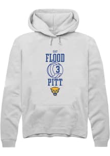 Cat Flood  Rally Pitt Panthers Mens White NIL Sport Icon Long Sleeve Hoodie