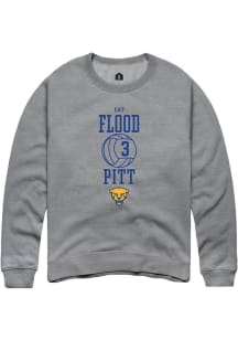 Cat Flood  Rally Pitt Panthers Mens Grey NIL Sport Icon Long Sleeve Crew Sweatshirt