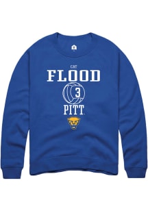 Cat Flood  Rally Pitt Panthers Mens Blue NIL Sport Icon Long Sleeve Crew Sweatshirt