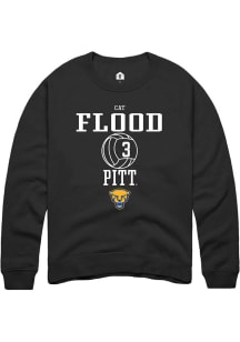 Cat Flood  Rally Pitt Panthers Mens Black NIL Sport Icon Long Sleeve Crew Sweatshirt
