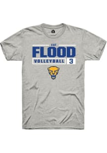 Cat Flood Ash Pitt Panthers NIL Stacked Box Short Sleeve T Shirt