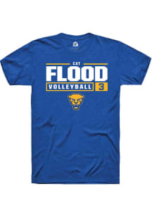 Cat Flood Blue Pitt Panthers NIL Stacked Box Short Sleeve T Shirt