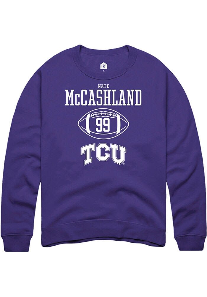 Nate McCashland TCU Horned Frogs Mens PURPLE NIL Sport Icon Crew