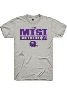 Soni Misi  TCU Horned Frogs Ash Rally NIL Stacked Box Short Sleeve T Shirt