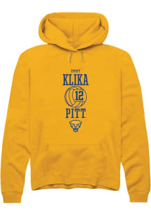 Emmy Klika Rally Mens Gold Pitt Panthers NIL Sport Icon Hooded Sweatshirt