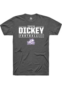 Trenton Dickey  TCU Horned Frogs Dark Grey Rally NIL Stacked Box Short Sleeve T Shirt