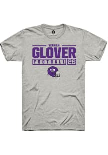 Vernon Glover  TCU Horned Frogs Ash Rally NIL Stacked Box Short Sleeve T Shirt