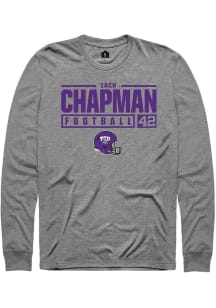 Zach Chapman  TCU Horned Frogs Graphite Rally NIL Stacked Box Long Sleeve T Shirt