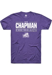 Zach Chapman  TCU Horned Frogs Purple Rally NIL Stacked Box Short Sleeve T Shirt