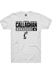 Camryn Callaghan  Cincinnati Bearcats White Rally NIL Stacked Box Short Sleeve T Shirt