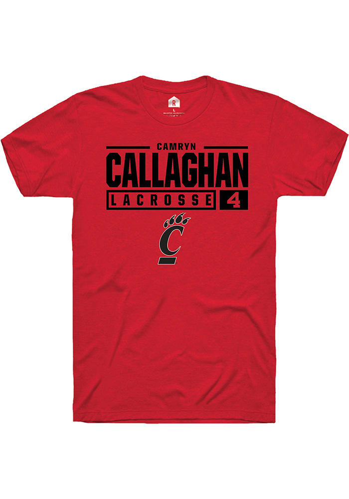 Camryn Callaghan Cincinnati Bearcats Red Rally NIL Stacked Box Short Sleeve T Shirt