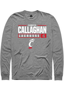 Camryn Callaghan  Cincinnati Bearcats Graphite Rally NIL Stacked Box Long Sleeve T Shirt