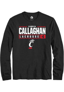 Camryn Callaghan  Cincinnati Bearcats Black Rally NIL Stacked Box Long Sleeve T Shirt