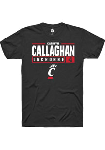 Camryn Callaghan  Cincinnati Bearcats Black Rally NIL Stacked Box Short Sleeve T Shirt