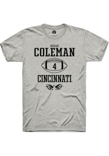 Mikah Coleman  Cincinnati Bearcats Ash Rally NIL Sport Icon Short Sleeve T Shirt