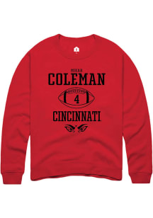 Mikah Coleman  Rally Cincinnati Bearcats Mens Red NIL Sport Icon Long Sleeve Crew Sweatshirt