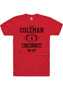 Mikah Coleman  Cincinnati Bearcats Red Rally NIL Sport Icon Short Sleeve T Shirt