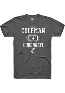 Mikah Coleman  Cincinnati Bearcats Dark Grey Rally NIL Sport Icon Short Sleeve T Shirt