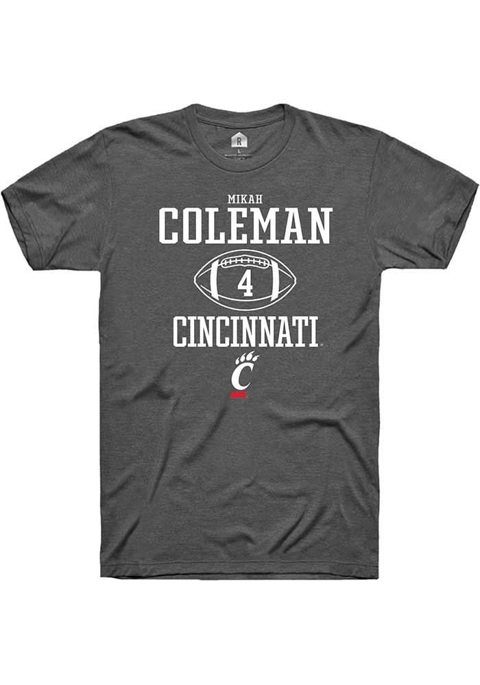 Mikah Coleman Cincinnati Bearcats Dark Grey Rally NIL Sport Icon Short Sleeve T Shirt