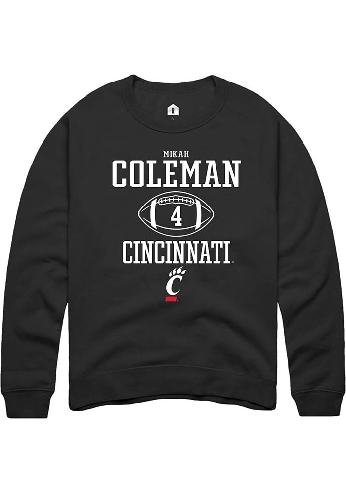 Mikah Coleman Rally Cincinnati Bearcats Mens Black NIL Sport Icon Long Sleeve Crew Sweatshirt