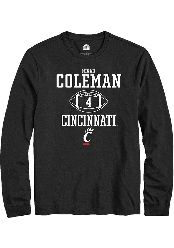 Mikah Coleman Cincinnati Bearcats Black Rally NIL Sport Icon Long Sleeve T Shirt