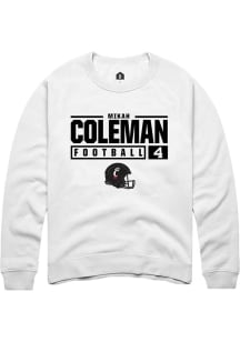 Mikah Coleman Rally Mens White Cincinnati Bearcats NIL Stacked Box Crew Sweatshirt