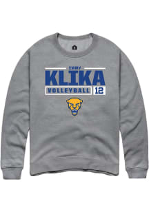 Emmy Klika Rally Mens Graphite Pitt Panthers NIL Stacked Box Crew Sweatshirt