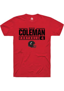 Mikah Coleman  Cincinnati Bearcats Red Rally NIL Stacked Box Short Sleeve T Shirt