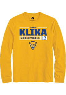 Emmy Klika Rally Mens Gold Pitt Panthers NIL Stacked Box Tee