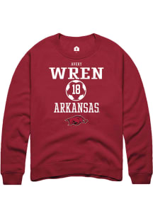 Avery Wren  Rally Arkansas Razorbacks Mens Red NIL Sport Icon Long Sleeve Crew Sweatshirt