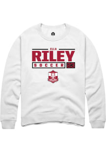 Ella Riley  Rally Arkansas Razorbacks Mens White NIL Stacked Box Long Sleeve Crew Sweatshirt