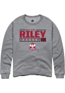 Ella Riley  Rally Arkansas Razorbacks Mens Graphite NIL Stacked Box Long Sleeve Crew Sweatshirt