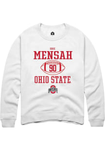 Eric Mensah  Rally Ohio State Buckeyes Mens White NIL Sport Icon Long Sleeve Crew Sweatshirt