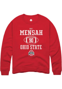 Eric Mensah  Rally Ohio State Buckeyes Mens Red NIL Sport Icon Long Sleeve Crew Sweatshirt