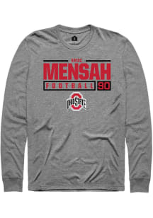 Eric Mensah  Ohio State Buckeyes Graphite Rally NIL Stacked Box Long Sleeve T Shirt