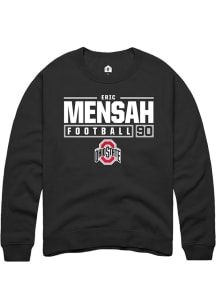 Eric Mensah  Rally Ohio State Buckeyes Mens Black NIL Stacked Box Long Sleeve Crew Sweatshirt