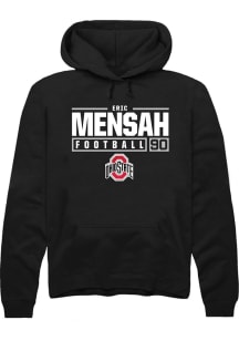 Eric Mensah  Rally Ohio State Buckeyes Mens Black NIL Stacked Box Long Sleeve Hoodie