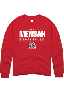 Eric Mensah  Rally Ohio State Buckeyes Mens Red NIL Stacked Box Long Sleeve Crew Sweatshirt