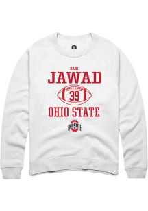 Hadi Jawad  Rally Ohio State Buckeyes Mens White NIL Sport Icon Long Sleeve Crew Sweatshirt